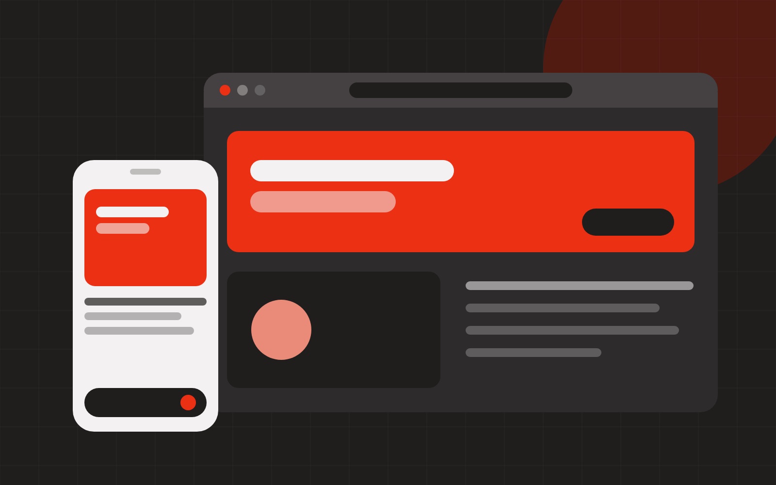 Illustration : un site web affiché sur un ordinateur et un téléphone, aux couleurs Ellon